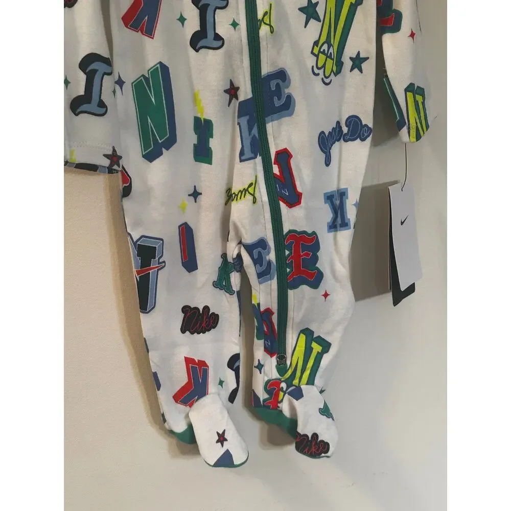 NEW Nike Primary Play Footed Sleep & Play One Piece Pajamas sz 6m